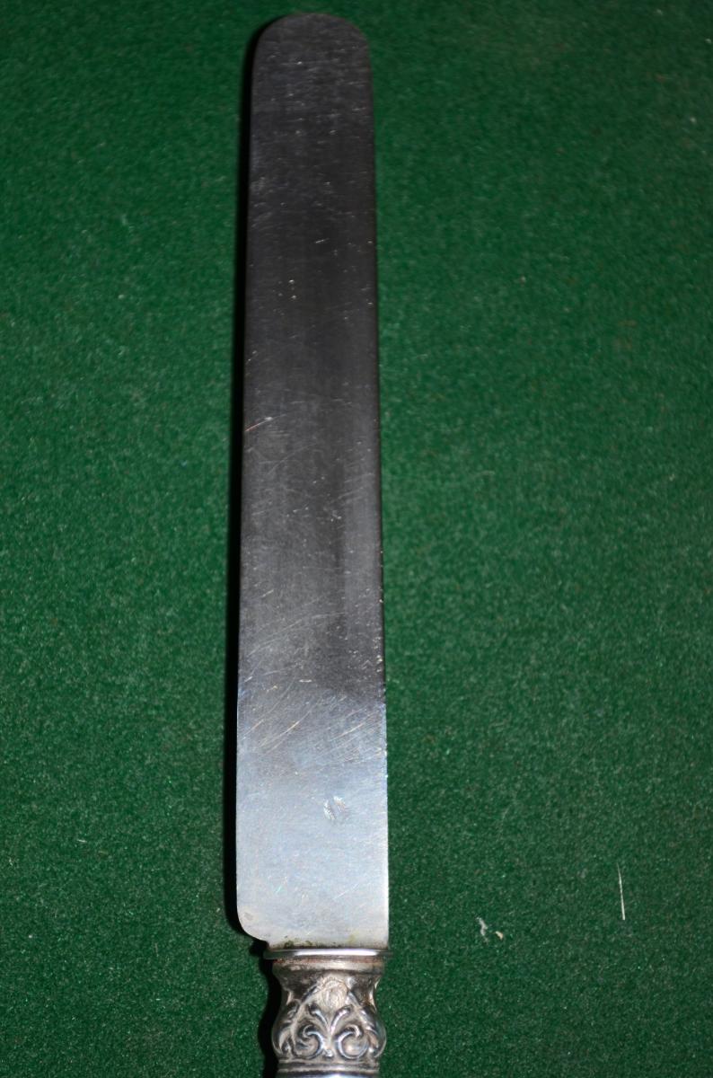 Série De 12 Couteaux En Argent Massif -photo-2