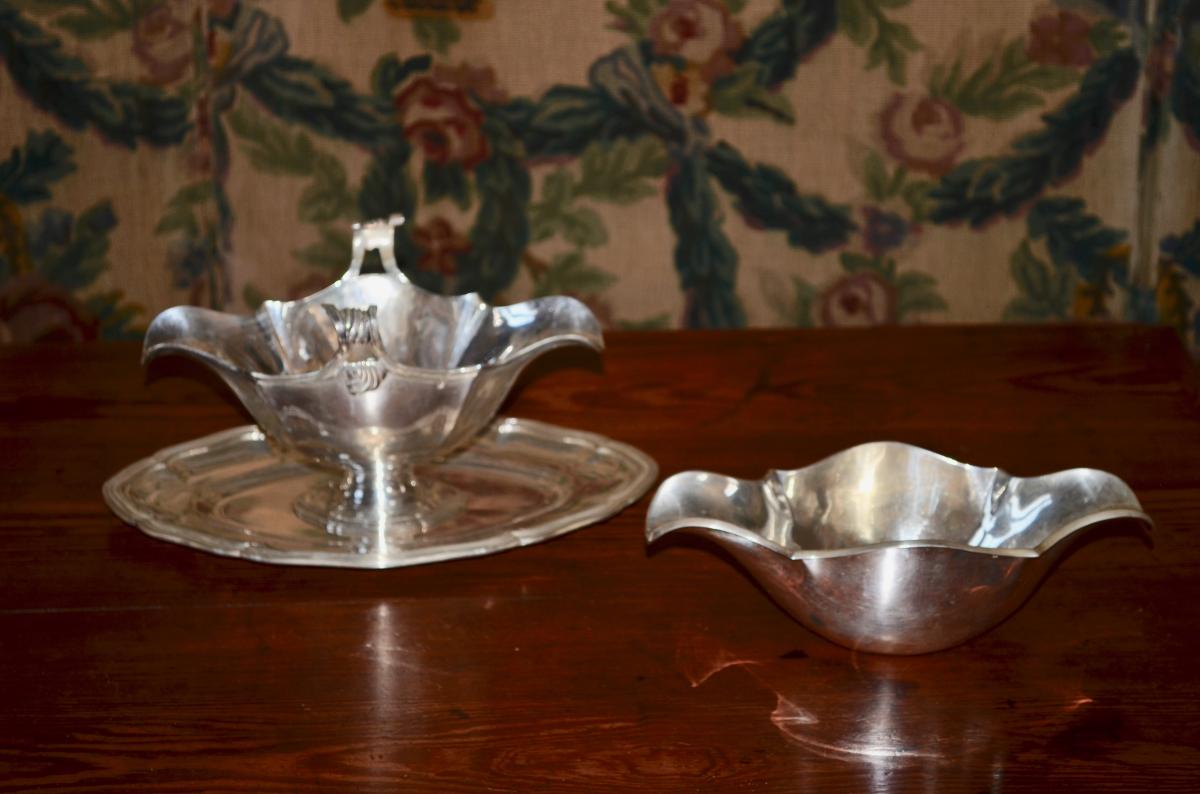 Saucière En Argent Massif De  L.lapar  Fin 19eme Siècle-photo-2
