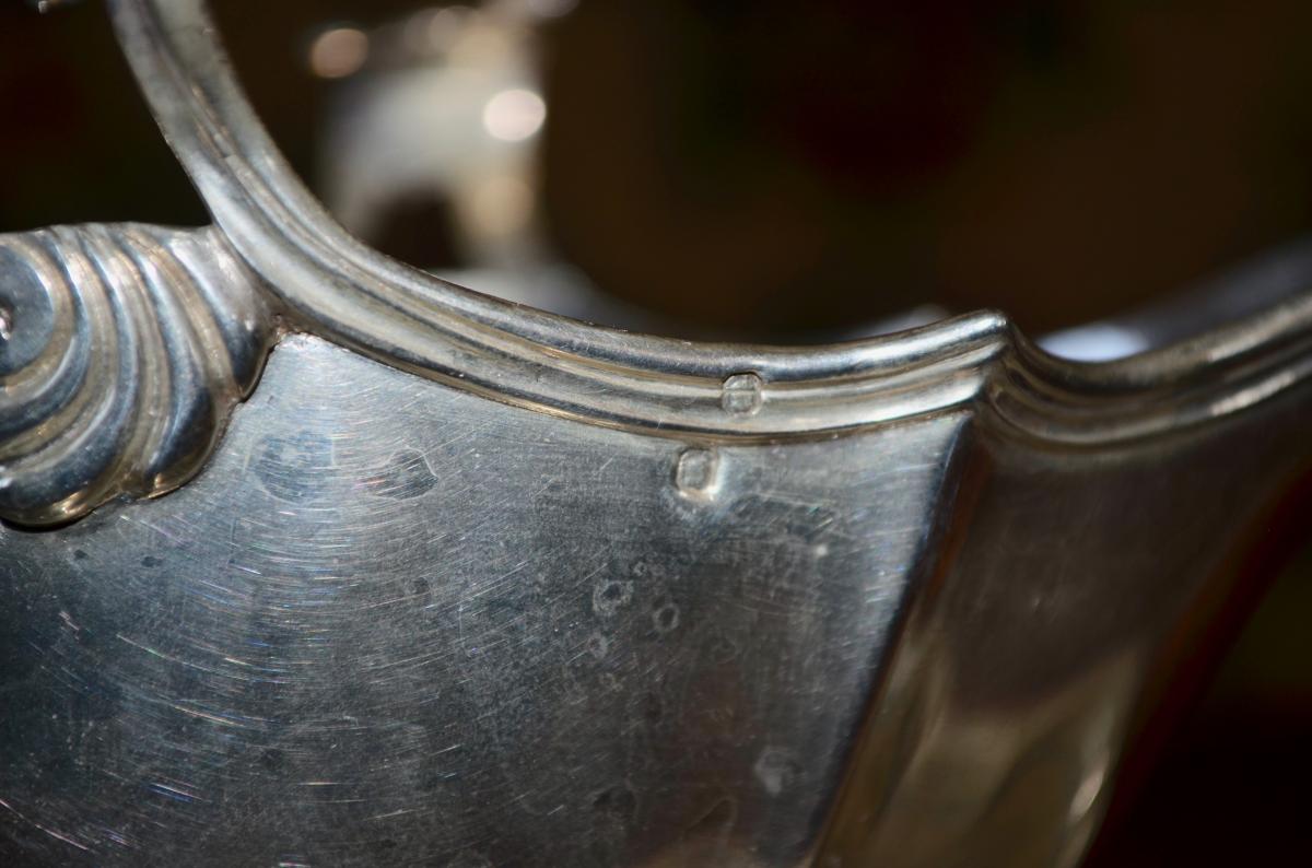 Saucière En Argent Massif De  L.lapar  Fin 19eme Siècle-photo-2