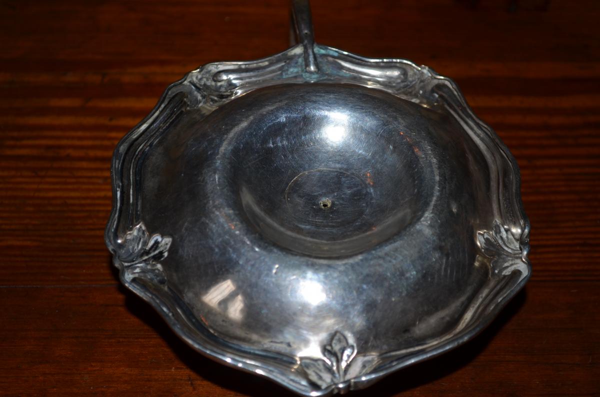 Bougeoir A Main En Argent Massif 19eme Siècle-photo-4