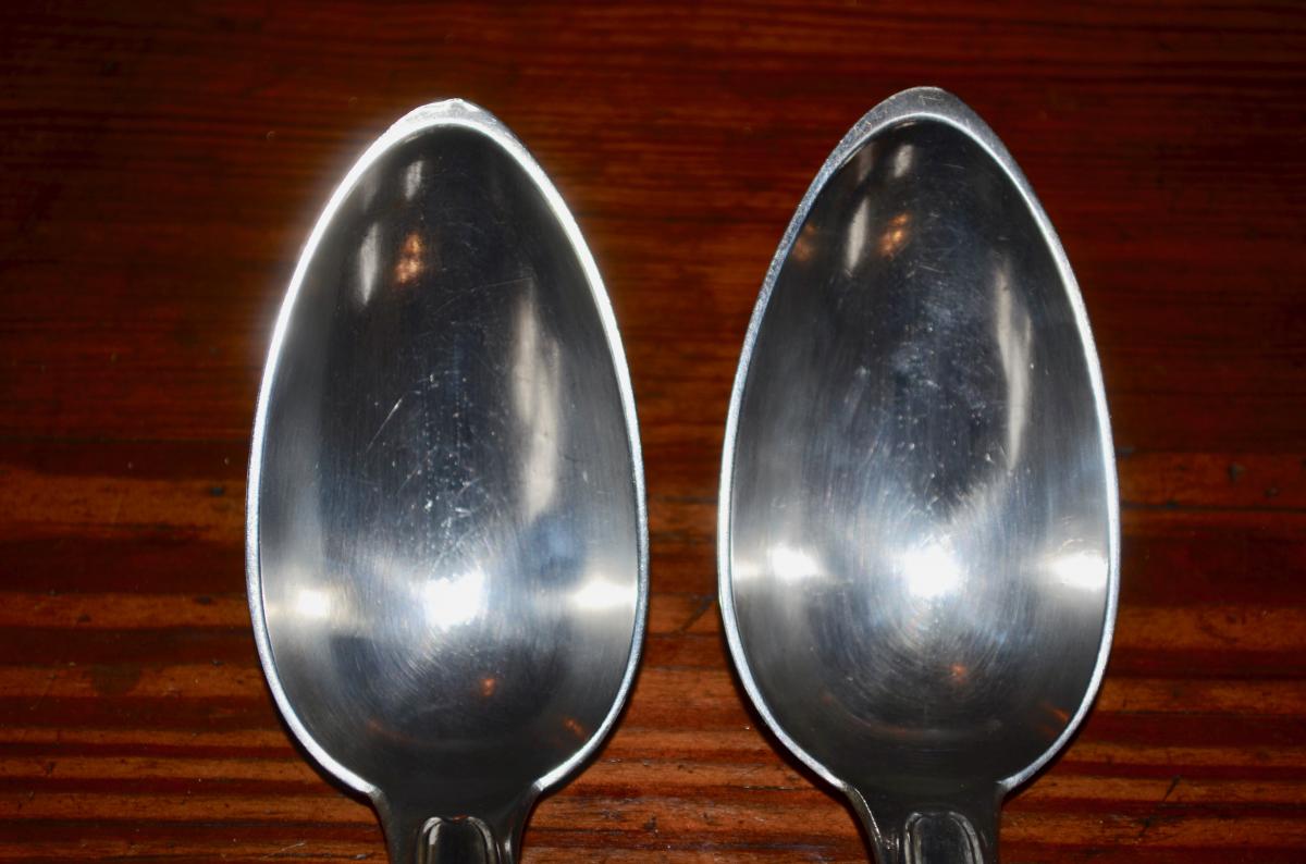 Paire De Couverts Argent Massif Fin 18eme Siècle-photo-2