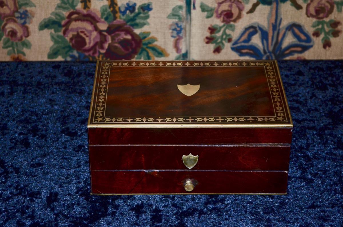 Coffret A Bijoux En Acajou Début 19eme Siècle 