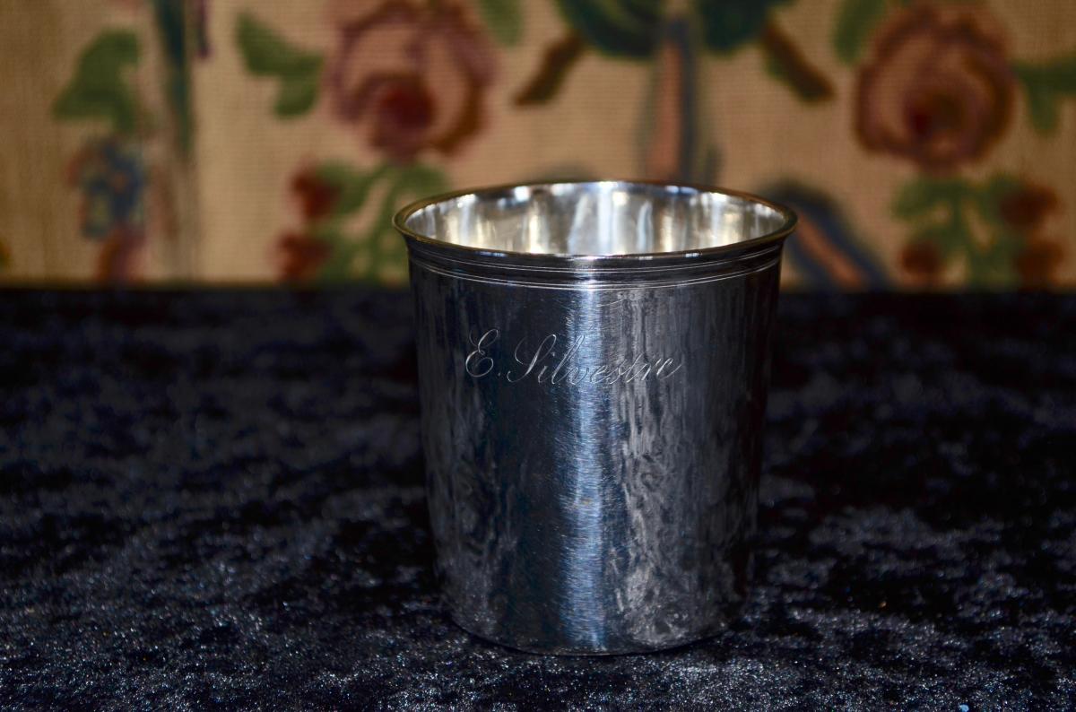 Timbale In Sterling Silver In The Old Man Early 19th Century