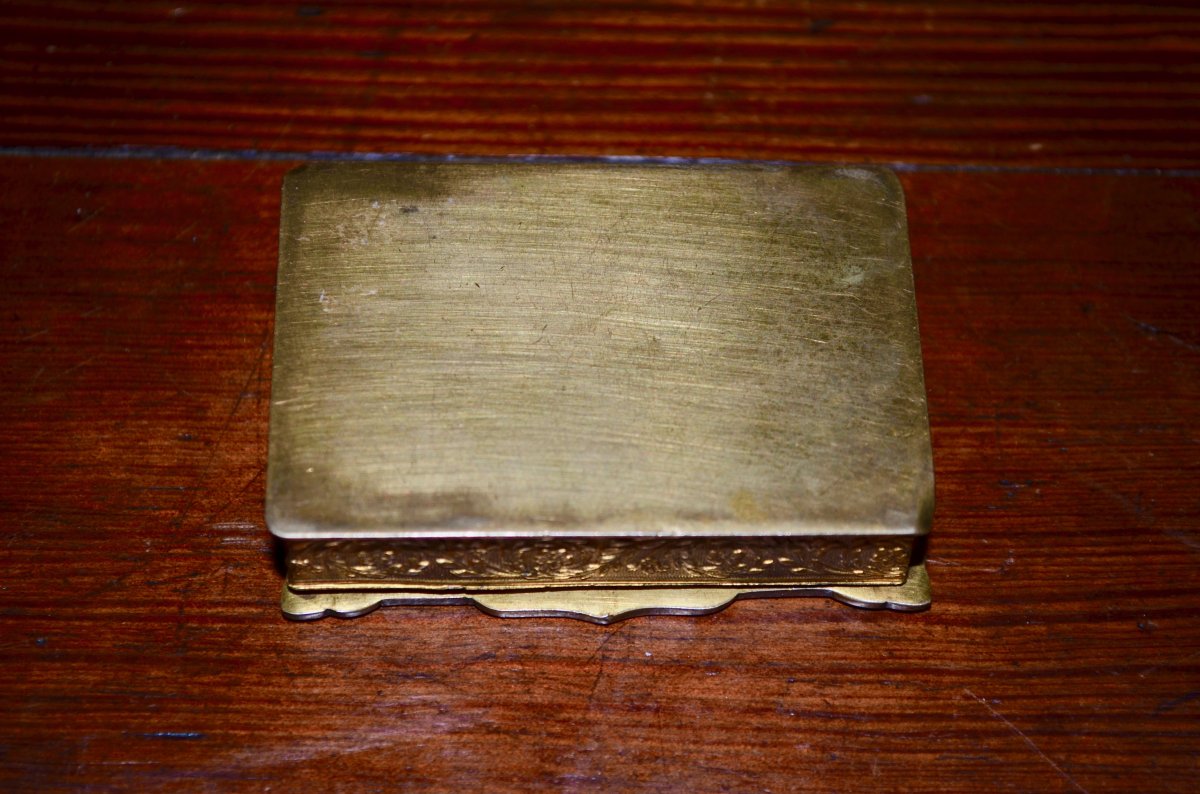 Boite A Timbres En Bronze émaillé Fin 19eme Siècle -photo-1