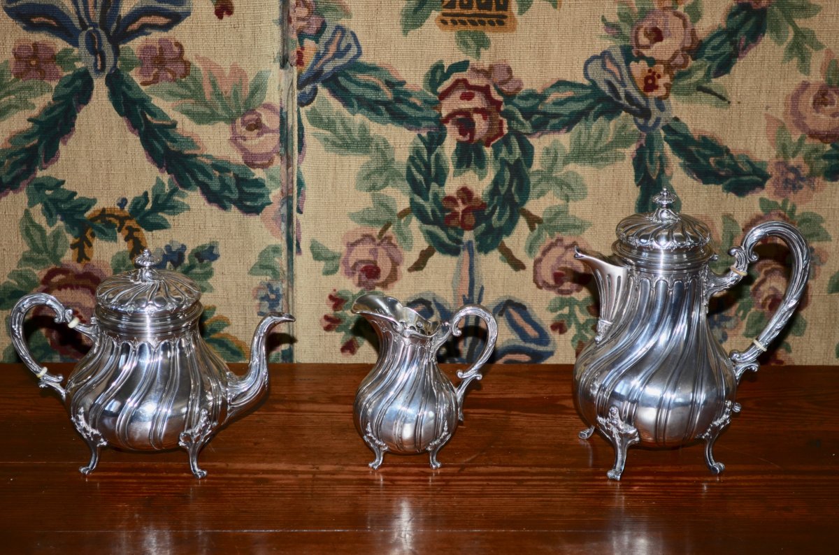 Service A Tea / Coffee In Sterling Silver 19th Century Cardeilhac-photo-2