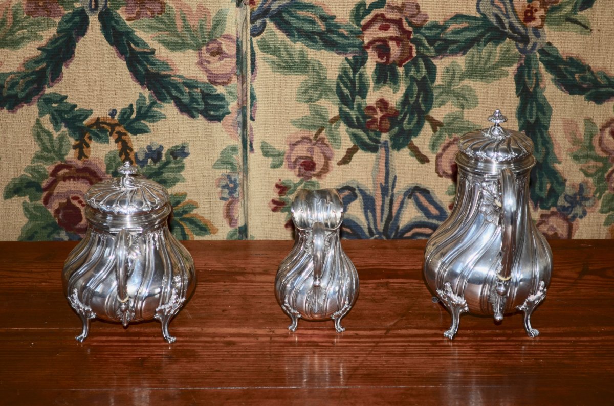 Service A Tea / Coffee In Sterling Silver 19th Century Cardeilhac-photo-4