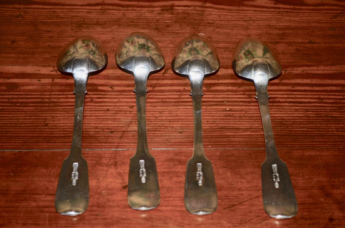 Spoons In Russian Sterling Silver, Saint-persbourg, Middle 19th Century-photo-2
