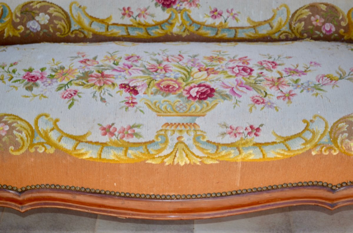 Banquette En Acajou époque Napoléon III-photo-1