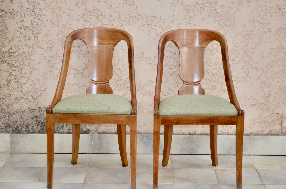 Pair Of Gondola Chairs End XIXth Century