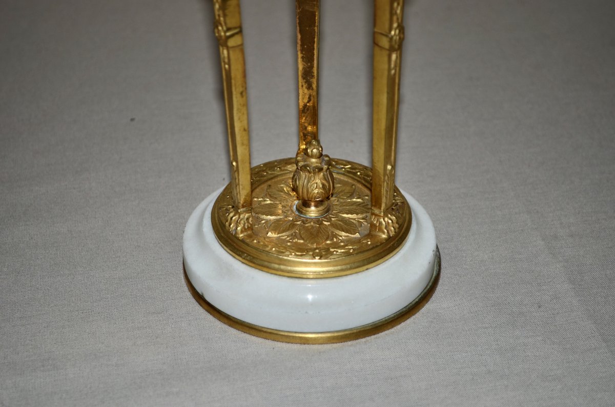 Athenian Gilt Bronze And Marble XIXth Century-photo-4