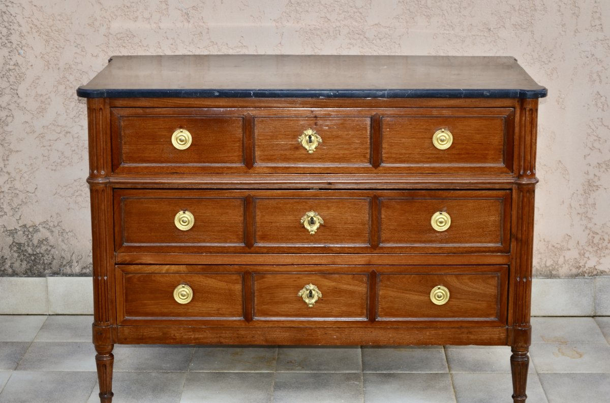 Mahogany Commode Louis XVI-photo-6