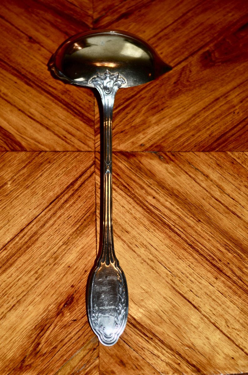 19th Century Sterling Silver Sauce Spoon -photo-2