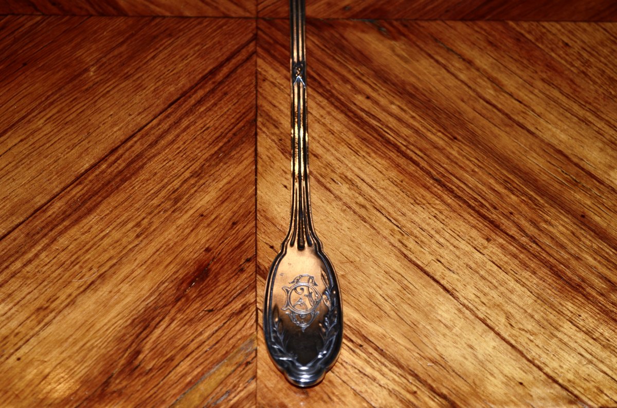 19th Century Sterling Silver Sauce Spoon -photo-3