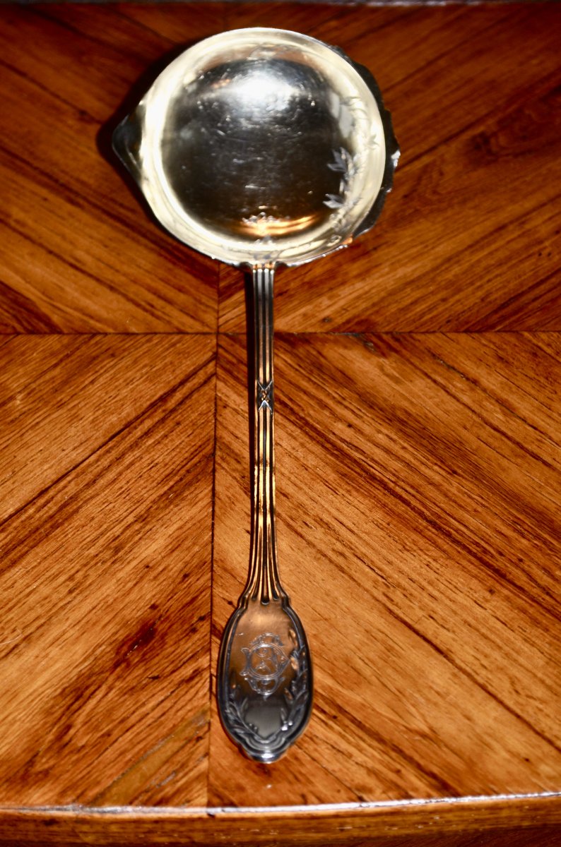 19th Century Sterling Silver Sauce Spoon 
