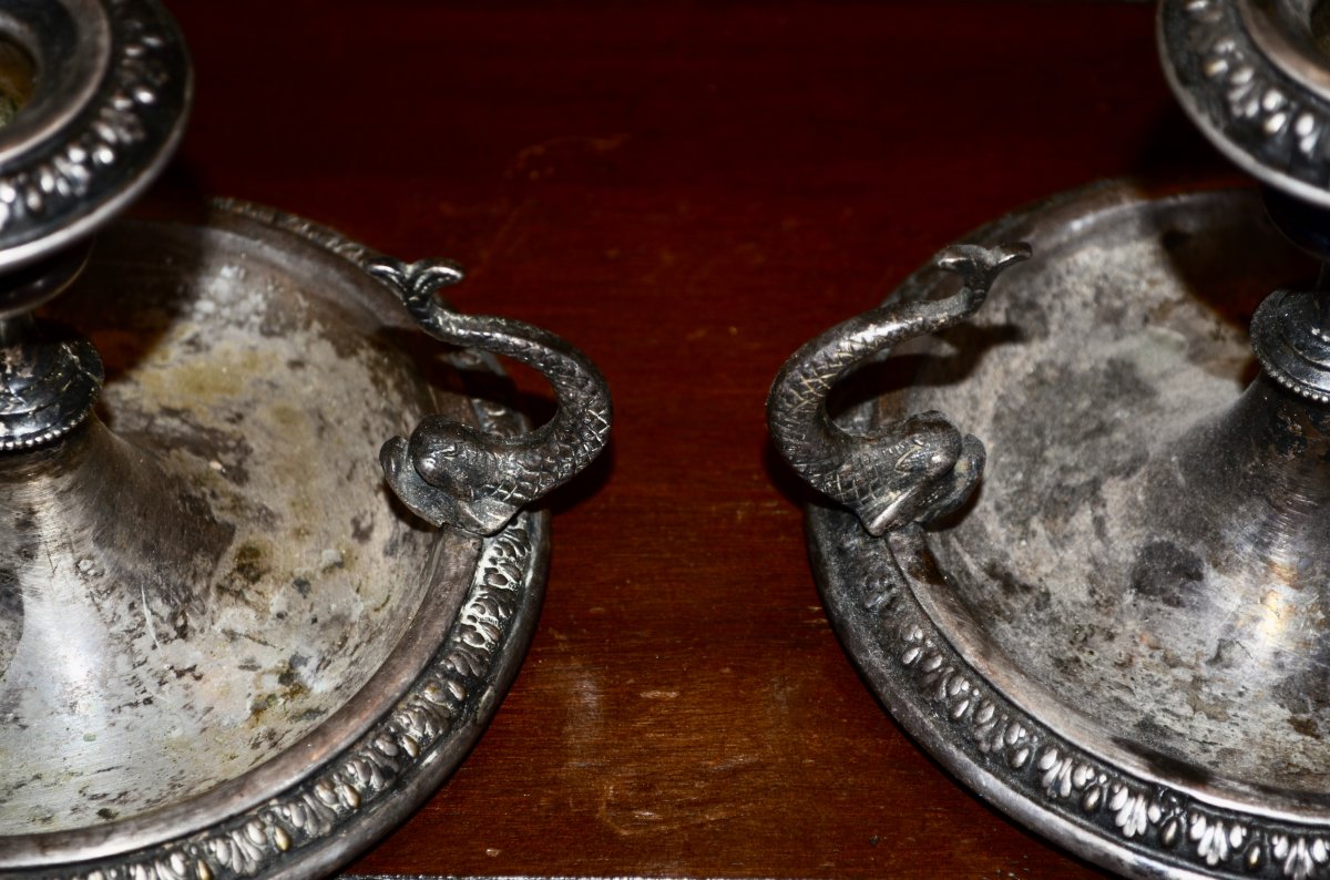 Pair Of Candlesticks With Hands Early 19th Century-photo-4