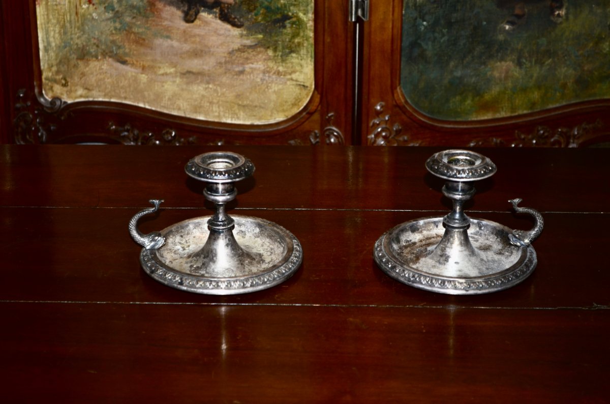 Pair Of Candlesticks With Hands Early 19th Century