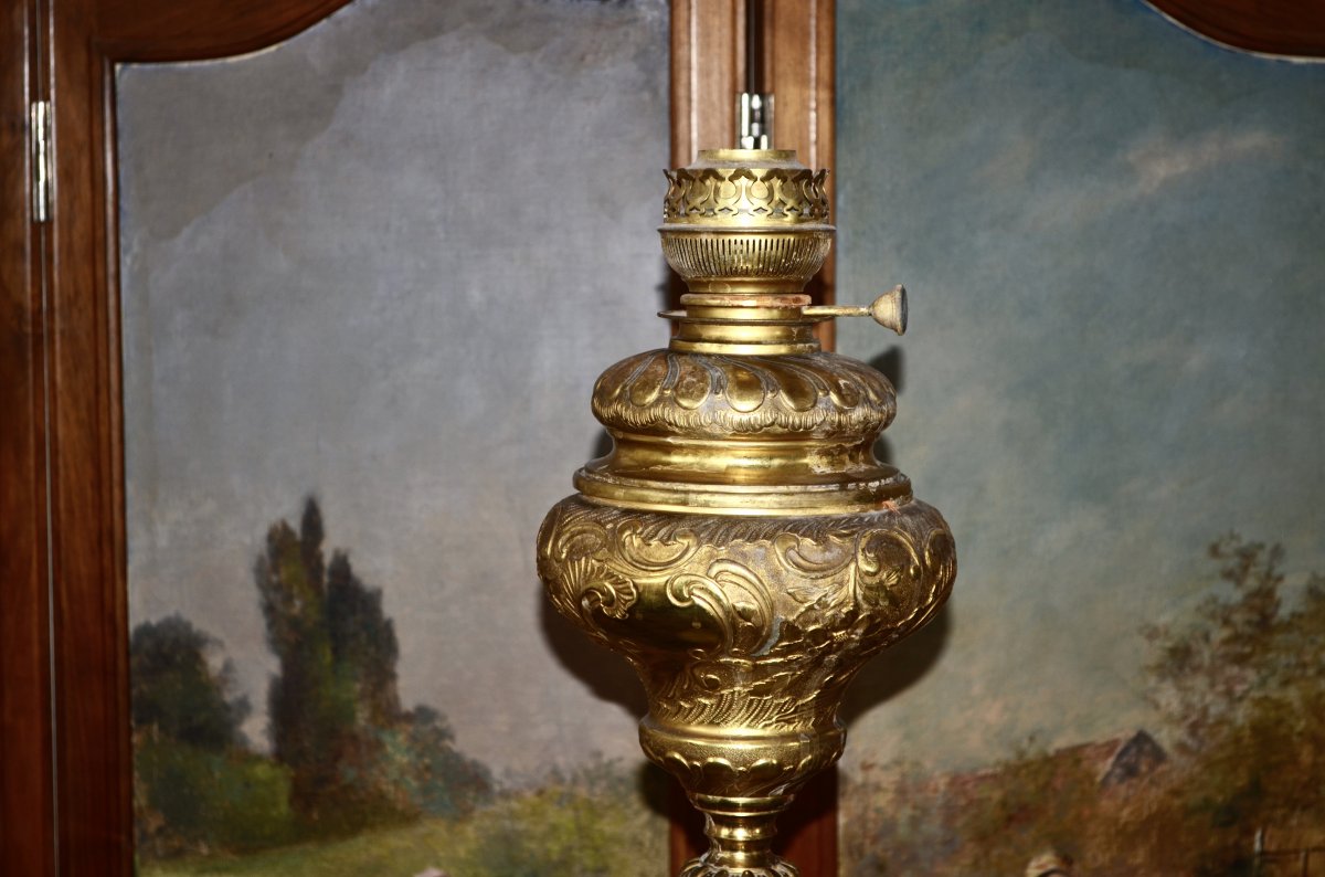 Floor Lamp In Gilt Bronze With "putti" Of Napoleon III Period-photo-6