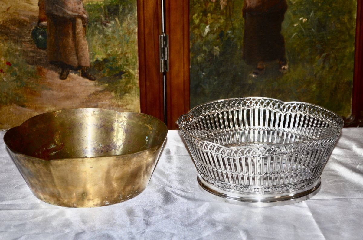 Jardinière De Table En Argent Massif  De Risler &  Carré -photo-3