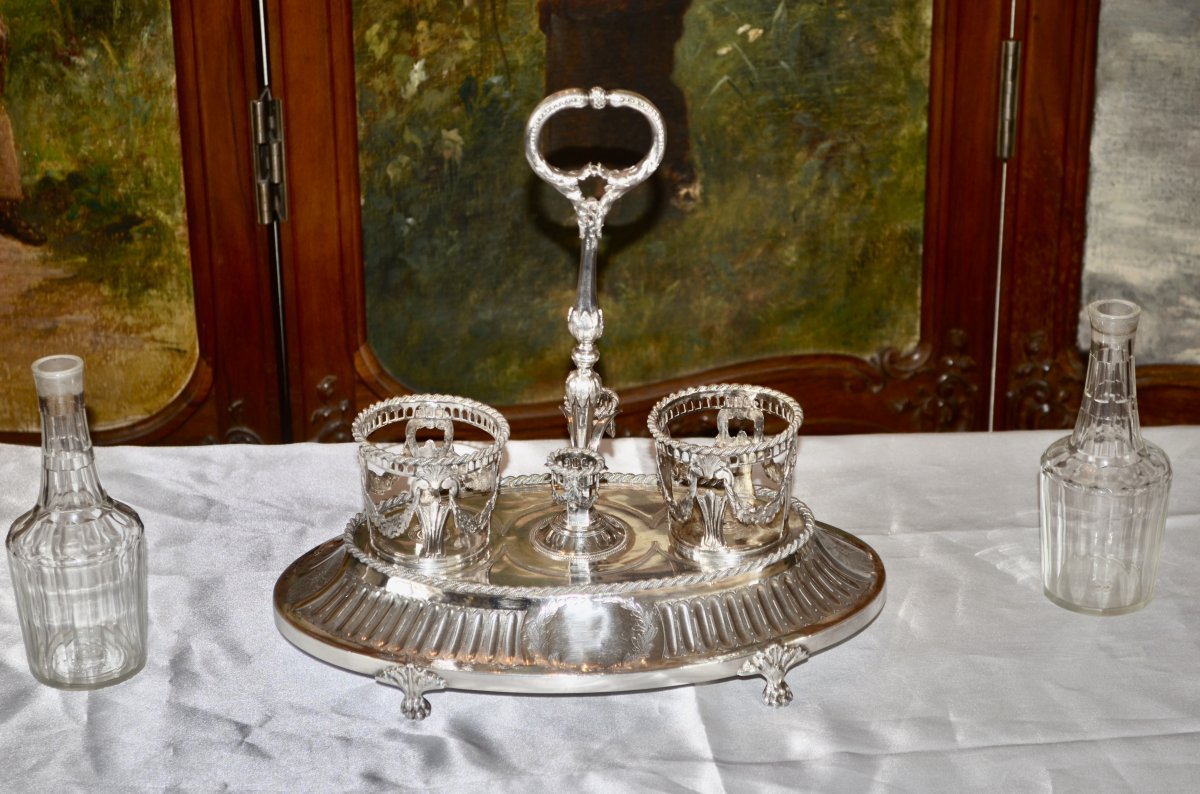 Vinegar Oil Cruet In Sterling Silver Paris Louis XVI Period-photo-2