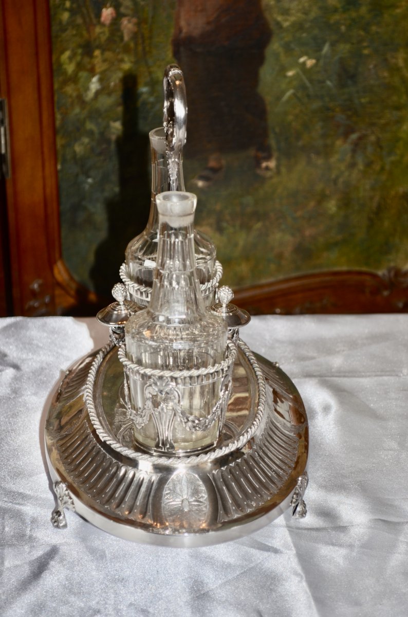 Vinegar Oil Cruet In Sterling Silver Paris Louis XVI Period-photo-3
