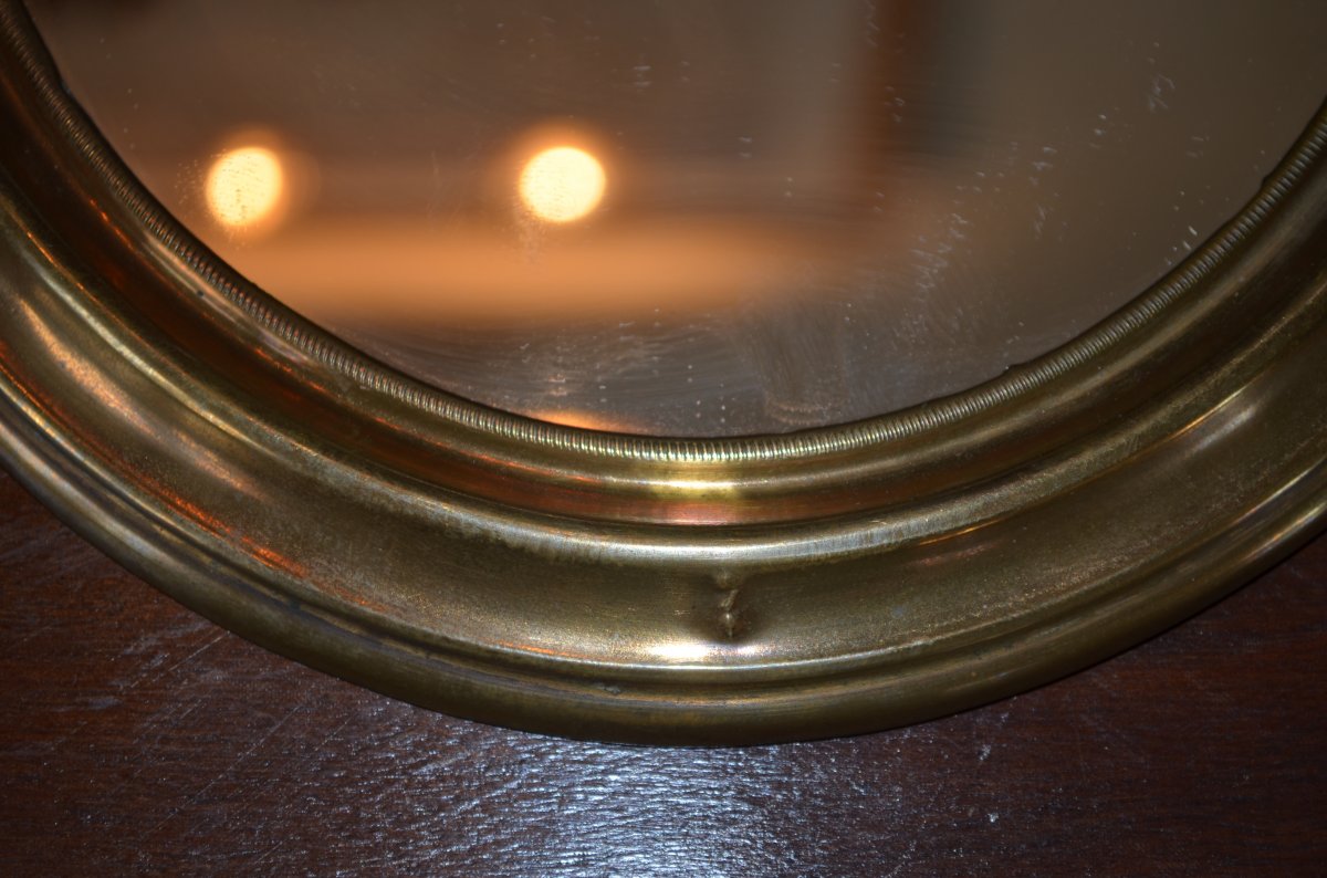 Pair Of Mirror In Golden Brass XIXth Century-photo-4