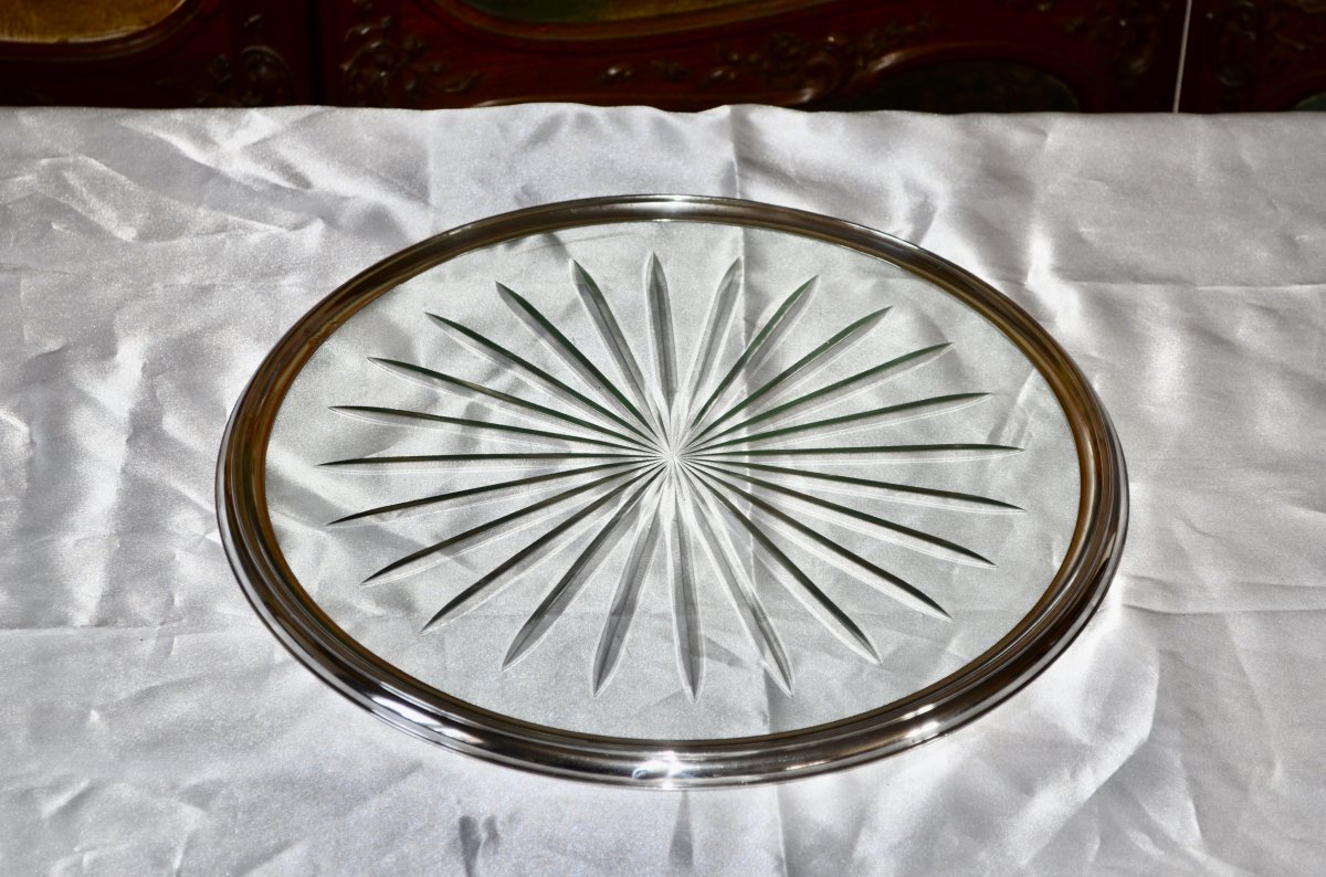 Crystal And Sterling Silver Dish