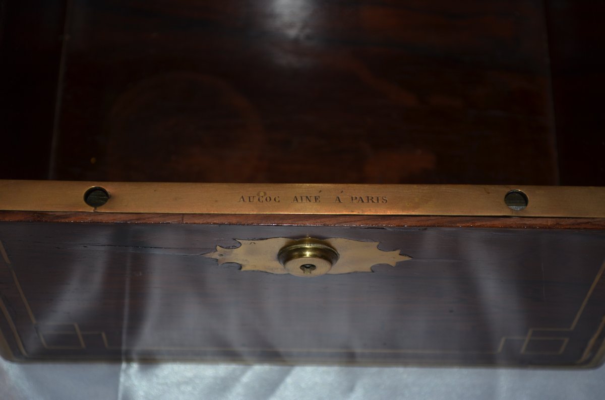 19th Century Travel Box Signed Aucoc Ainé-photo-1