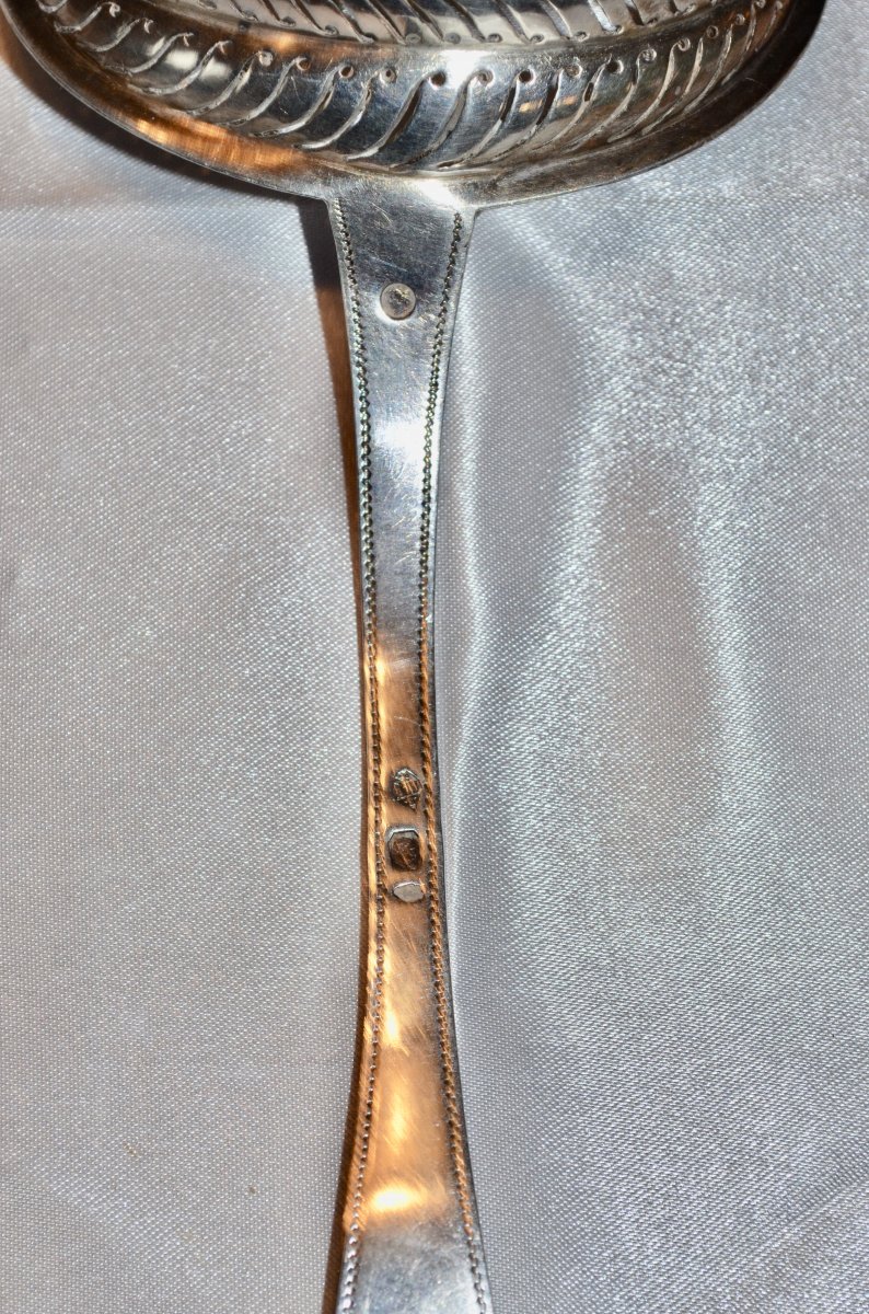 Olive Spoon In Sterling Silver Early 19th Century-photo-1