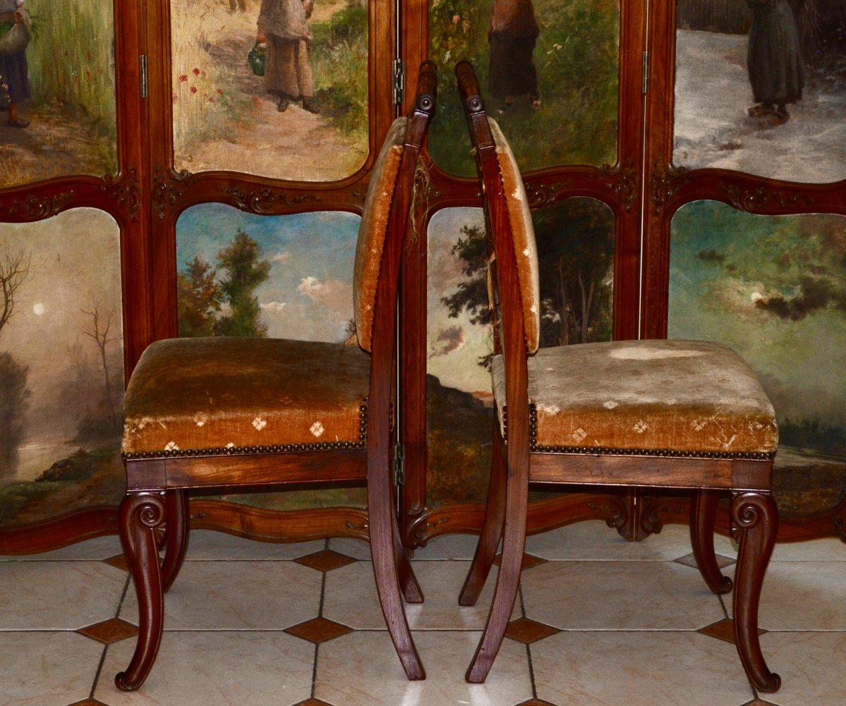 Pair Of Empire Mahogany Chairs-photo-2