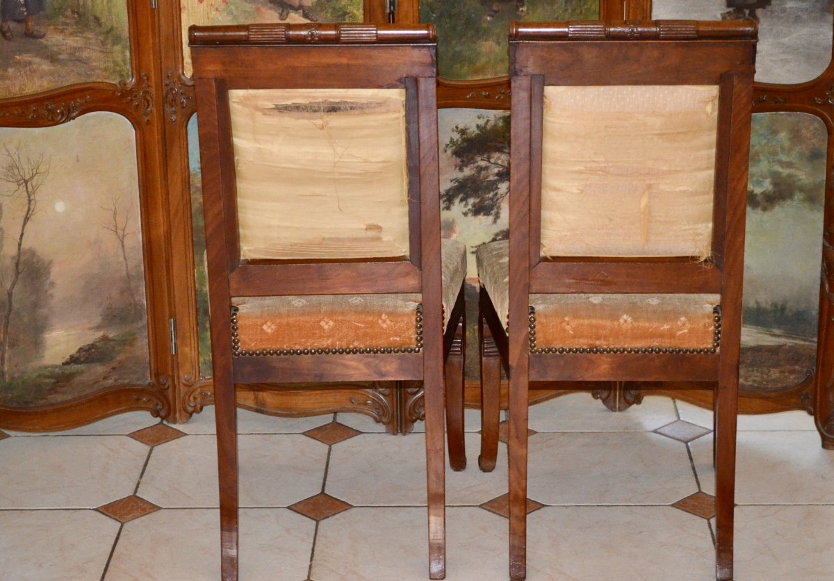 Pair Of Empire Mahogany Chairs-photo-4