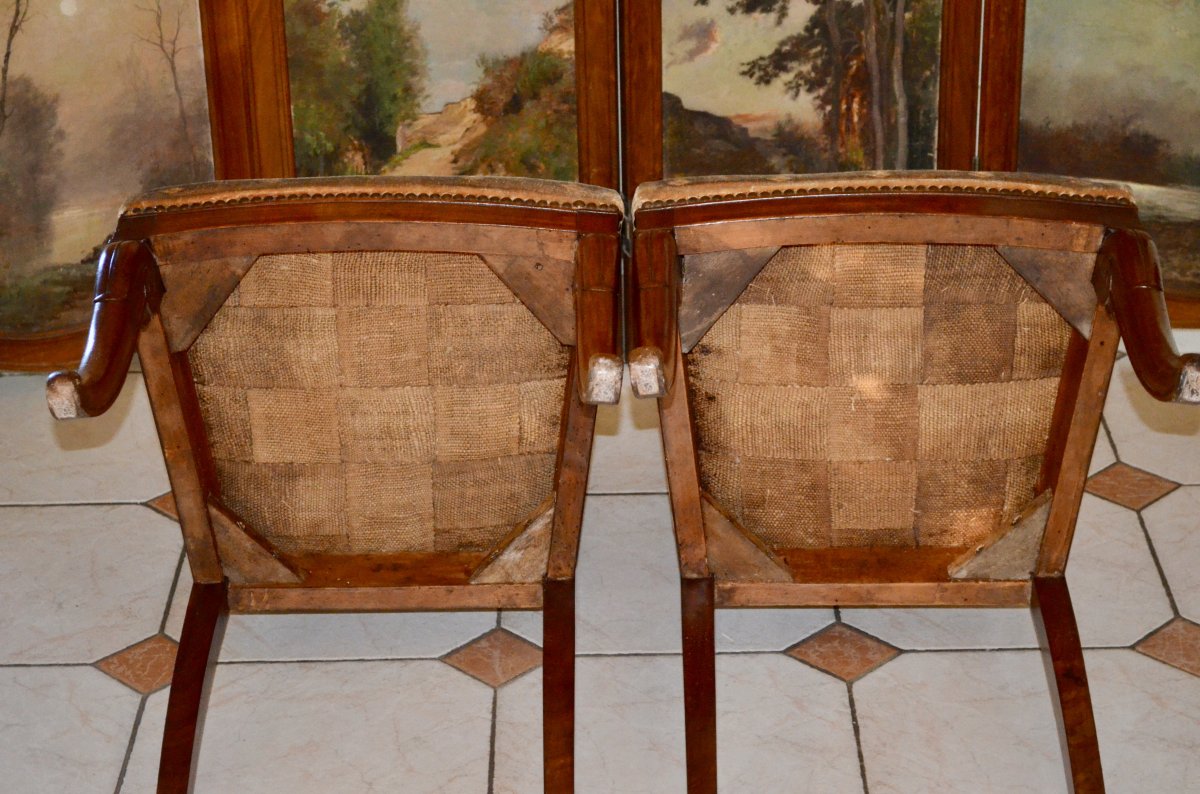 Pair Of Empire Mahogany Chairs-photo-6