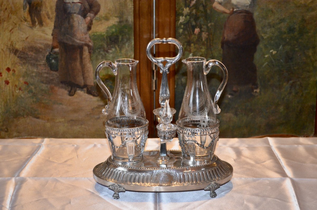 Vinegar Cruet In Sterling Silver, Lille, 18th Century-photo-2