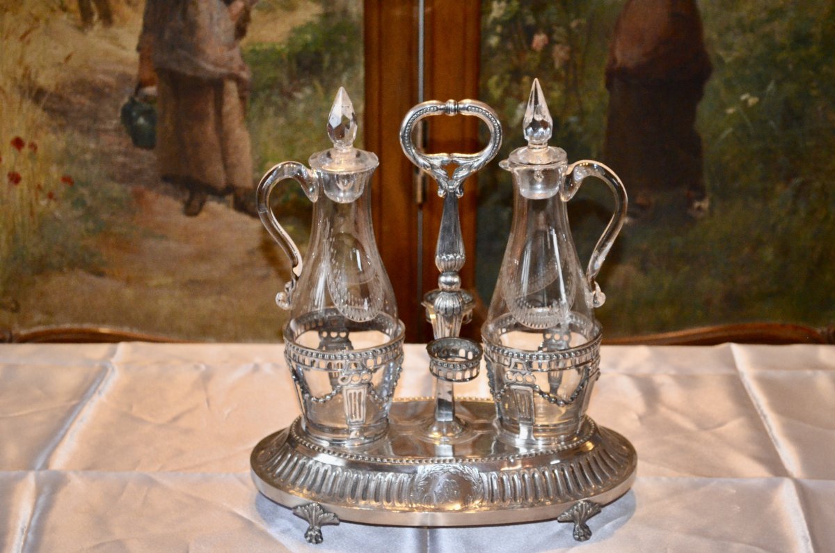 Vinegar Cruet In Sterling Silver, Lille, 18th Century