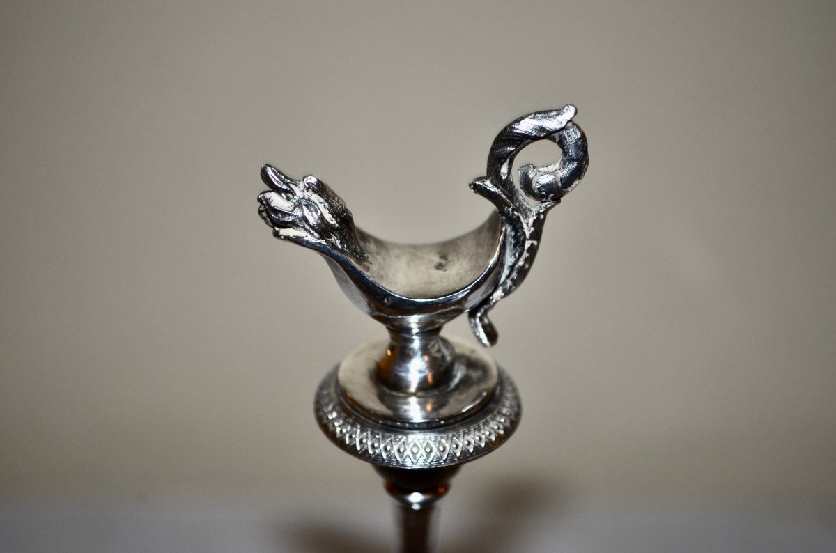 Vinegar Oil Cruet In Sterling Silver Late 18th Century 1st Rooster-photo-7
