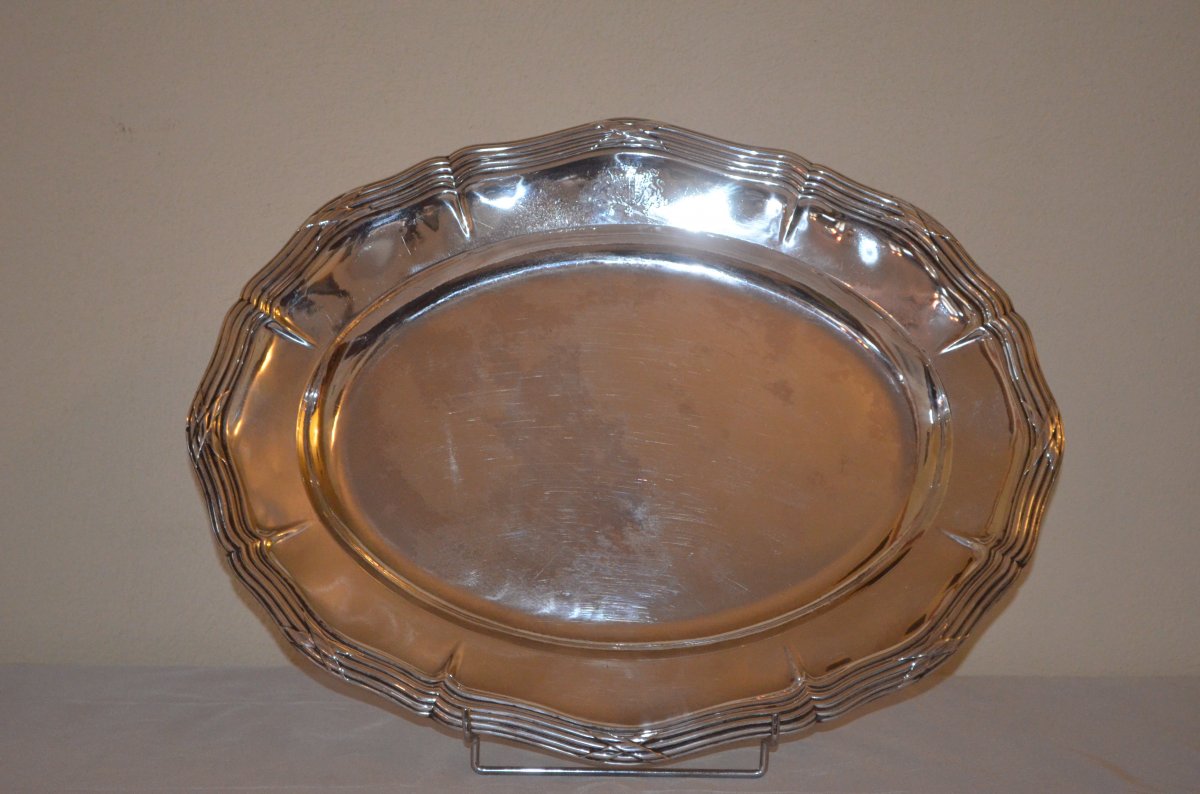 Large Platter In Sterling Silver From Odiot End Of 19th Century-photo-2
