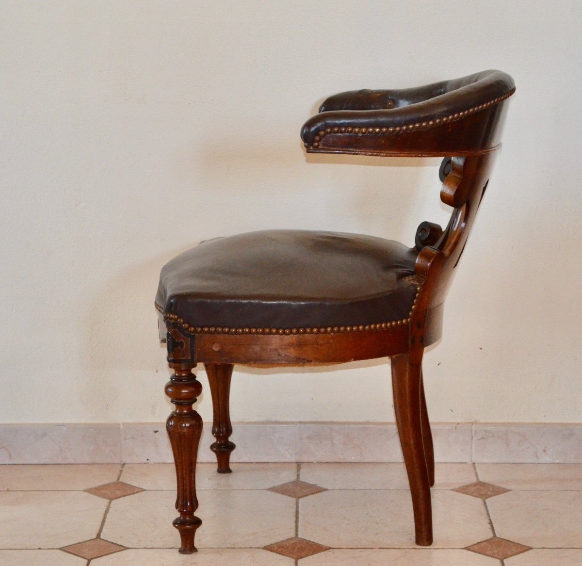 Mid XIXth Century Mahogany Office Armchair-photo-7