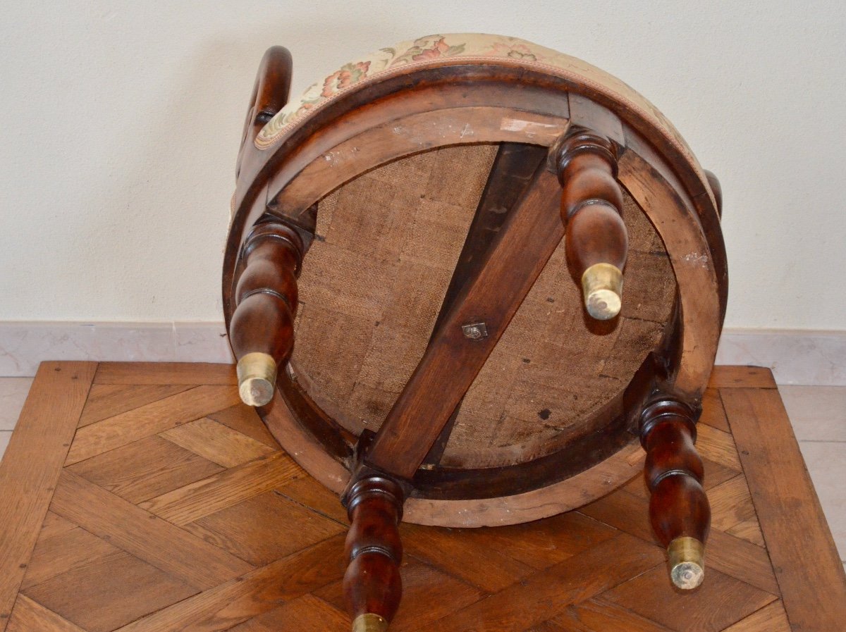 Fauteuil De Bureau Tournant d'époque Restauration à Pieds Jacob -photo-6