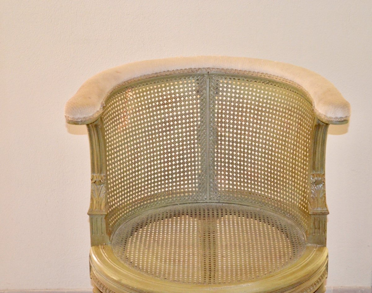 Caned Office Armchair Late 19th Century-photo-2