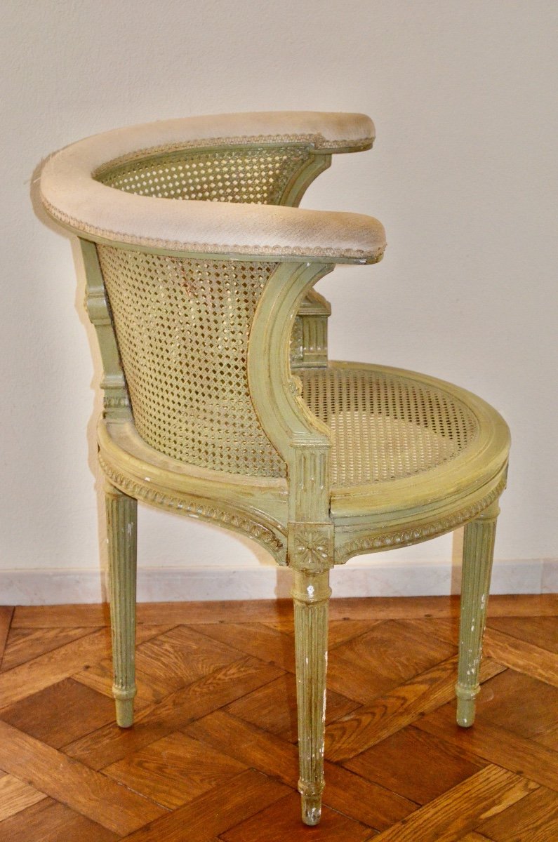 Caned Office Armchair Late 19th Century-photo-5