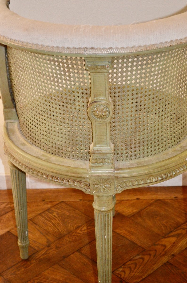 Caned Office Armchair Late 19th Century-photo-7