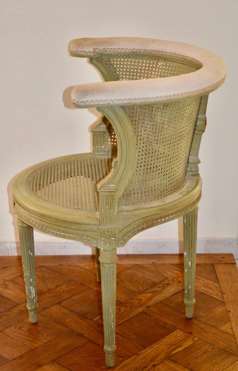 Caned Office Armchair Late 19th Century-photo-8