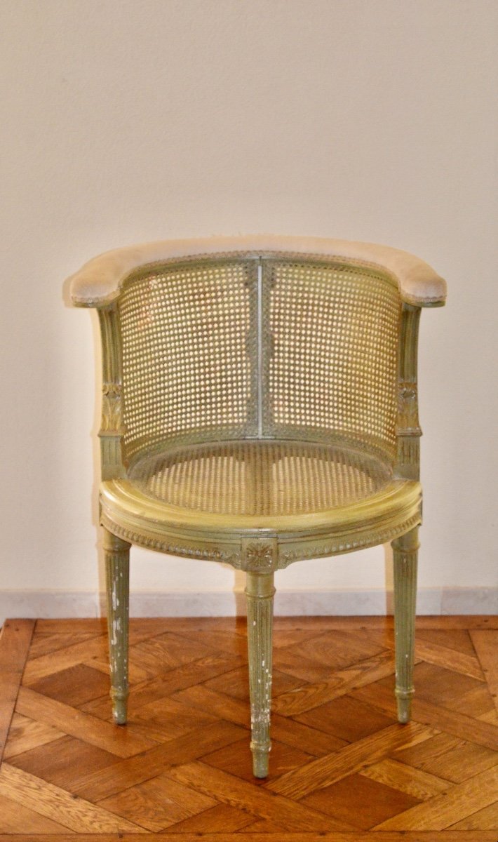 Caned Office Armchair Late 19th Century