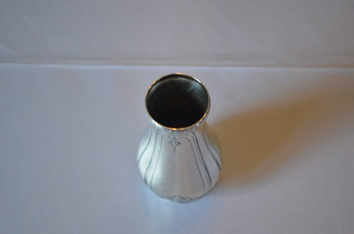 Vase In Sterling Silver Art Nouveau Period-photo-4