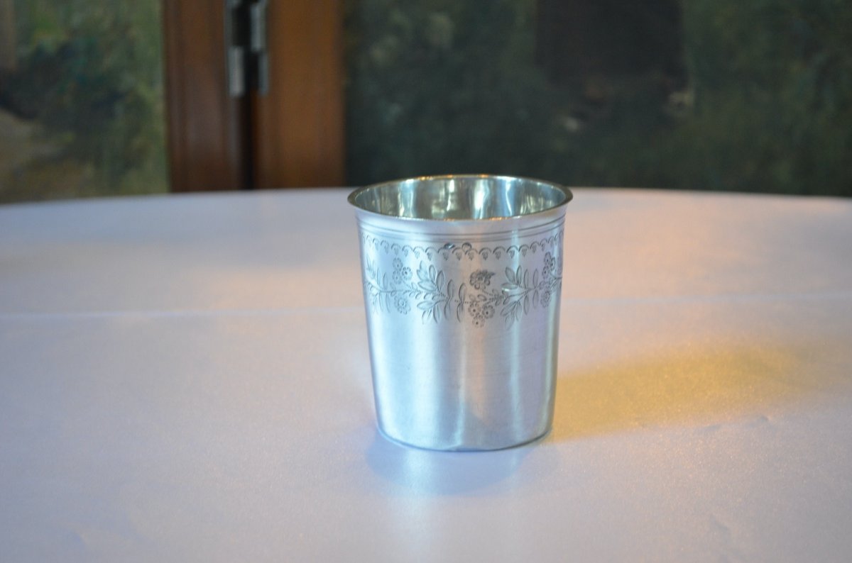 Timbale En Argent Massif Début 19eme Siècle 