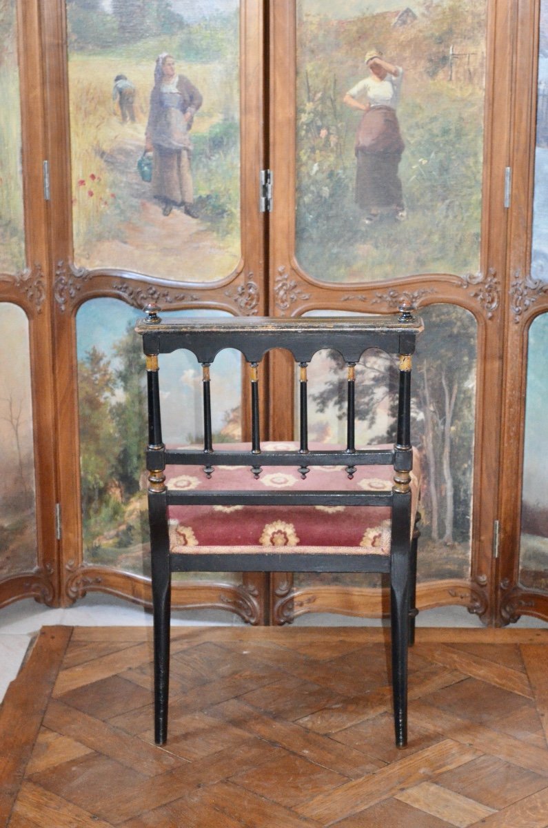 19th Century Painted Wood Fireside Chair-photo-4