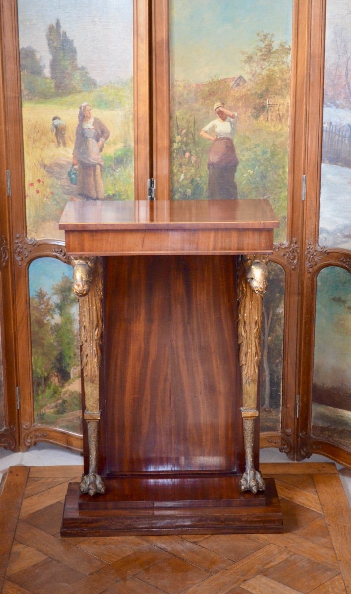 Console In Mahogany And Golden Wood Early 19th Century-photo-2