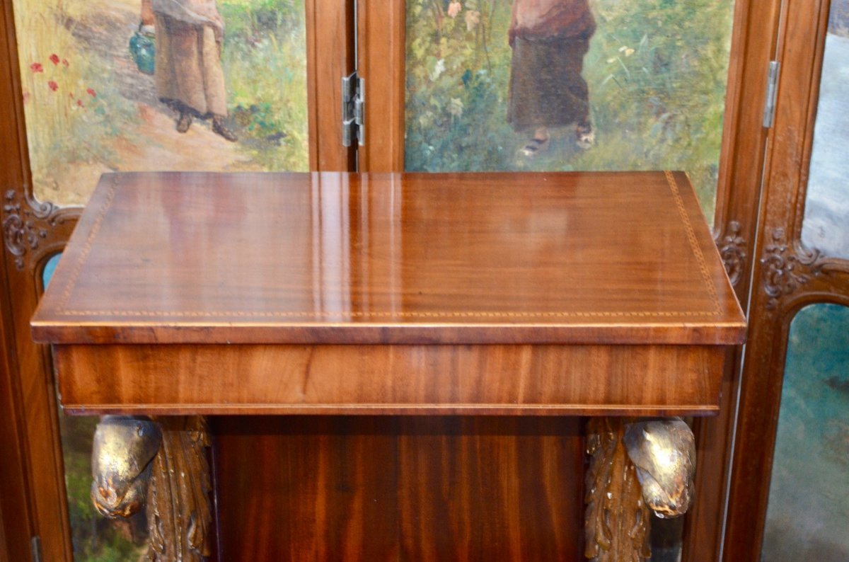 Console In Mahogany And Golden Wood Early 19th Century-photo-3