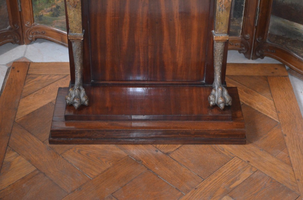 Console En Acajou Et Bois Doré Début 19eme Siècle-photo-1