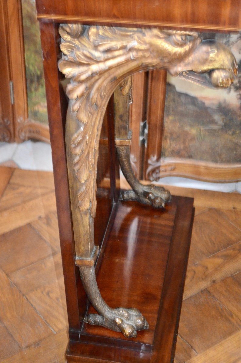 Console In Mahogany And Golden Wood Early 19th Century-photo-5