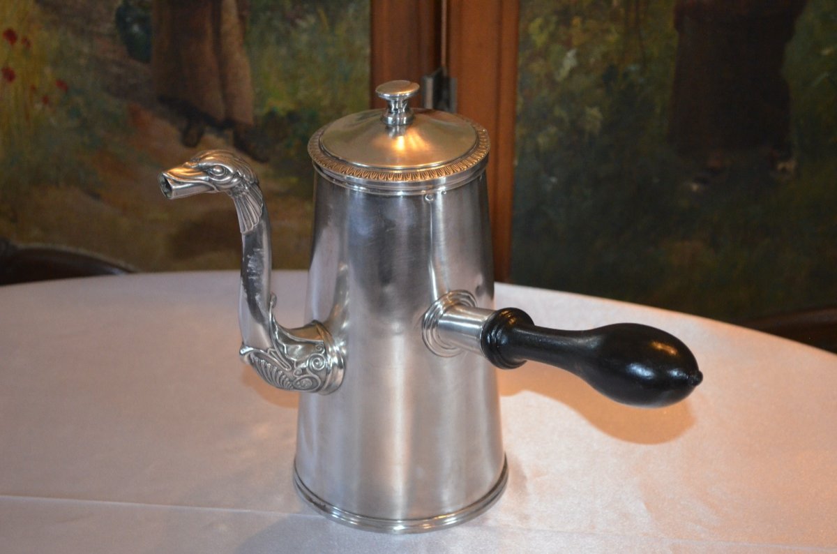 Large Jug In Sterling Silver Restoration Period-photo-2